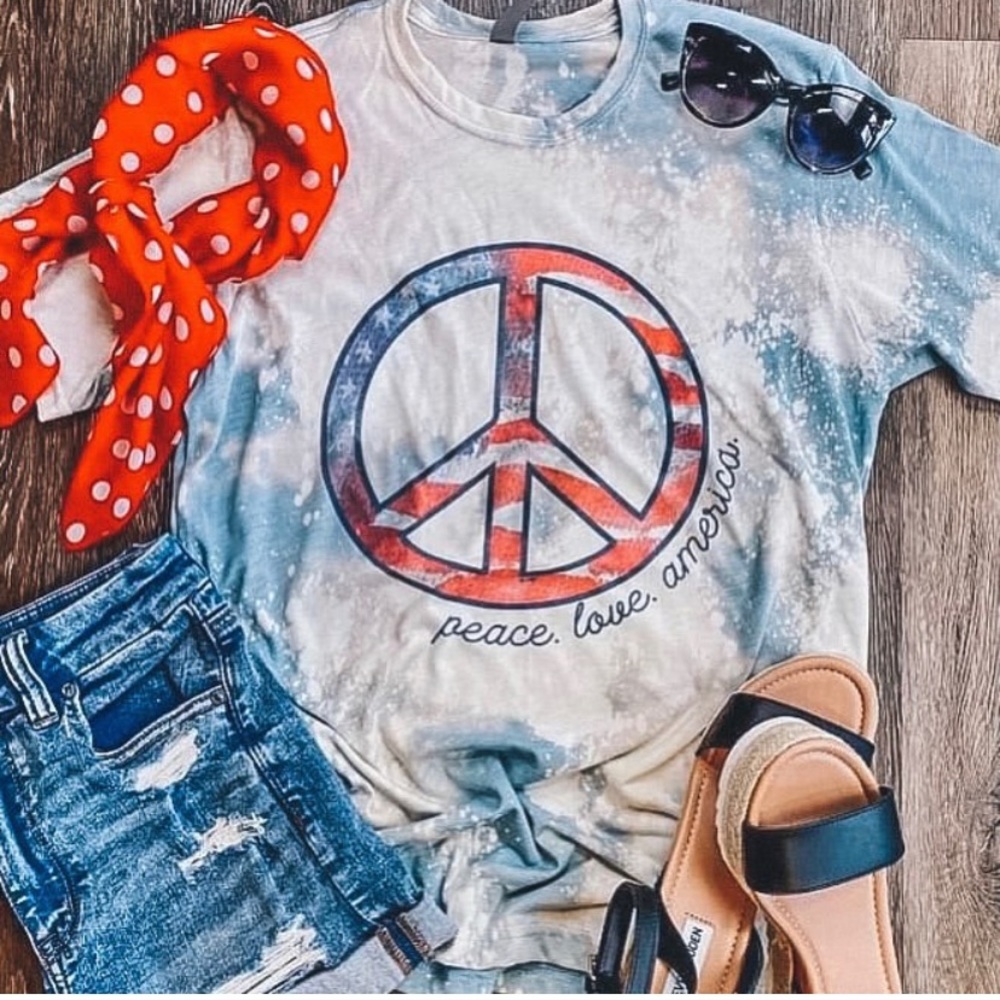 Peace Love & America Custom Tee NWT Misc Sizes
